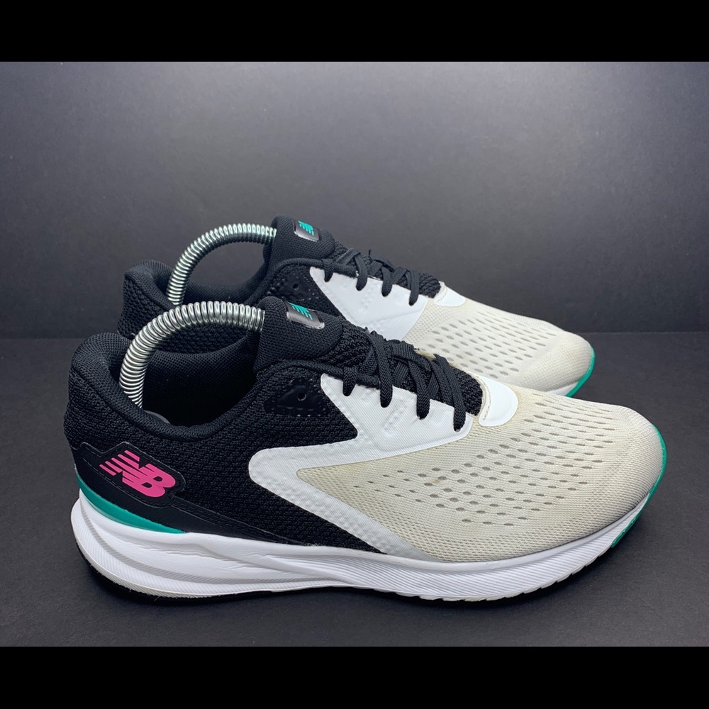 New Balance Black White Teal Pink Athletic Running Shoes